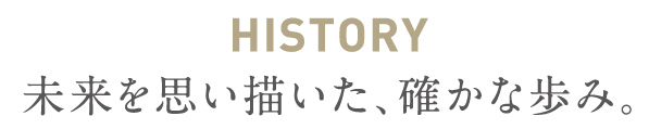 HISTORY 未来を思い描いた、確かな歩み。